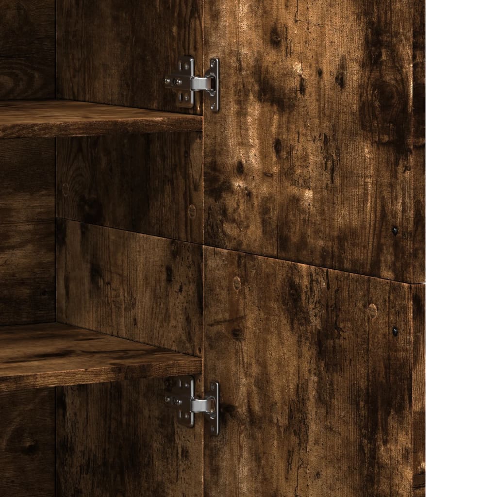 Highboard Smoked Oak 80x35x180 cm Engineered Wood